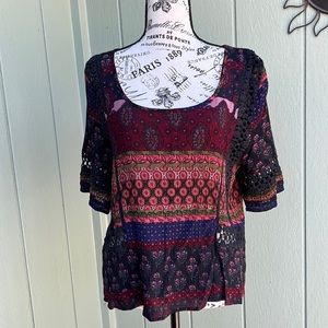 Patrons of peace multicolor top size large.